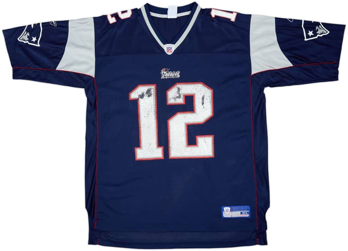 2002-04 New England Patriots Brady #12 Reebok On Field Home Jersey - 6/10 - (XL)