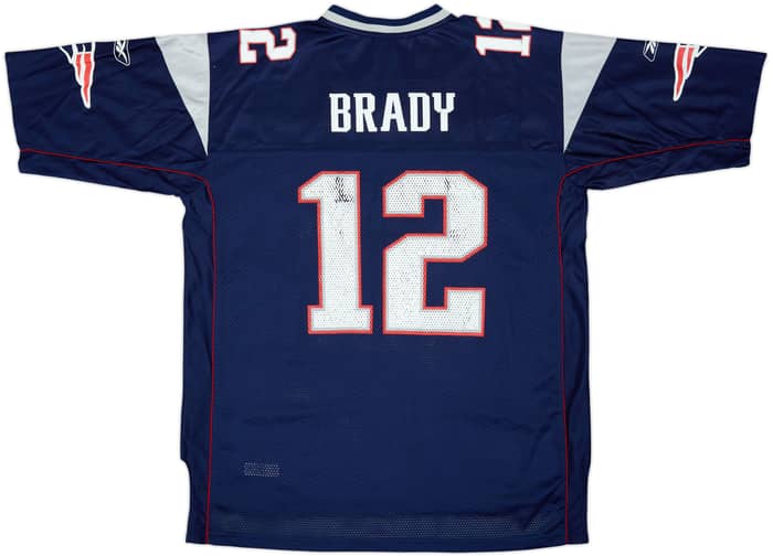 2002-04 New England Patriots Brady #12 Reebok On Field Home Jersey - 6/10 - (XL)