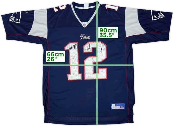 2002-04 New England Patriots Brady #12 Reebok On Field Home Jersey - 6/10 - (XL)