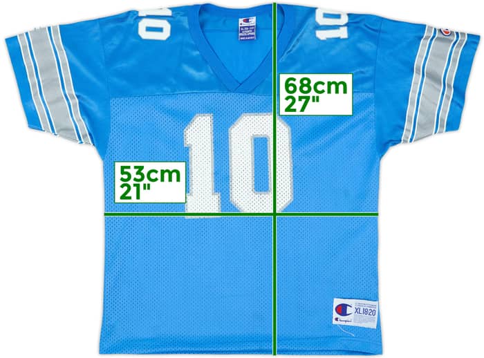1999-00 Detroit Lions Batch #10 Champion Home Jersey - 8/10 - (15-16 Years)