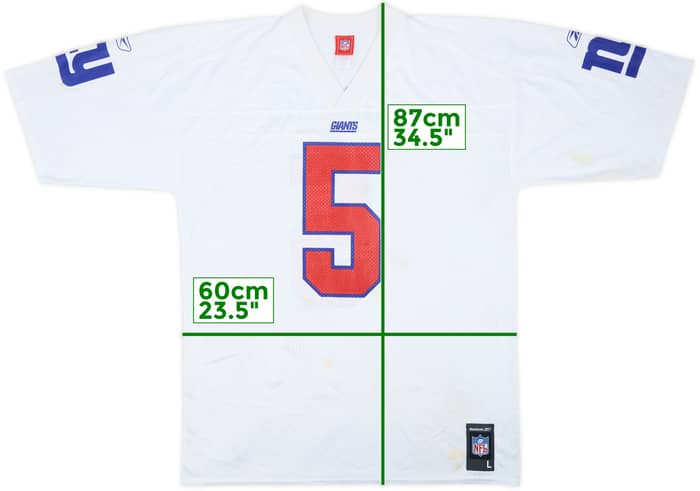 2002-03 New York Giants Collins #5 Reebok Replica Away Jersey - 6/10 - (L)