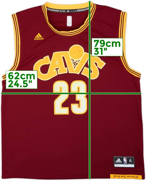 2015-16 Cleveland Cavaliers James #23 adidas Alternate Jersey - 6/10 - (XL)