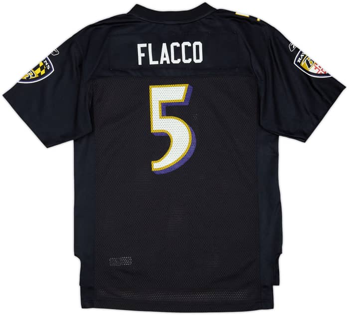 2008 Baltimore Ravens Flacco #5 Reebok On Field Alternate Jersey - 4/10 - (15-16 Years)
