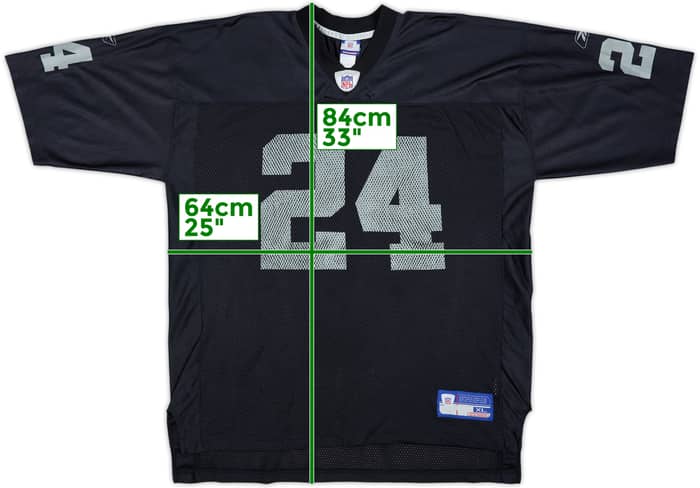 2002-04 Oakland Raiders Woodson #24 Reebok On Field Home Jersey - 3/10 - (XL)
