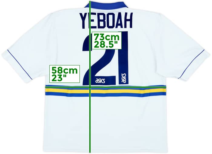 1993-95 Leeds United Camiseta de Local Yeboah #21 - 6/10 - (XL)