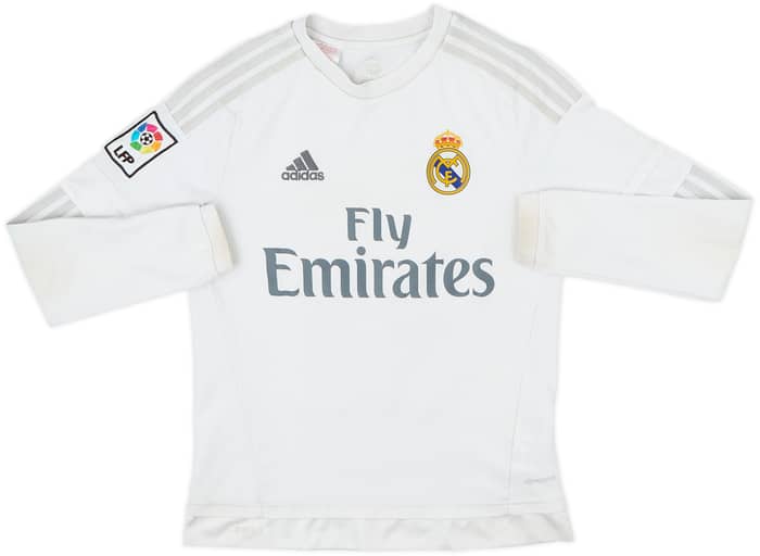 2015-16 Real Madrid Home L/S Shirt Bale #11 - 6/10 - (13-14 Years)
