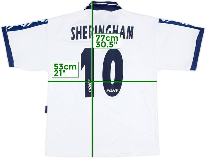 1995-97 Tottenham Home Shirt Sheringham #10 - 8/10 - (L)