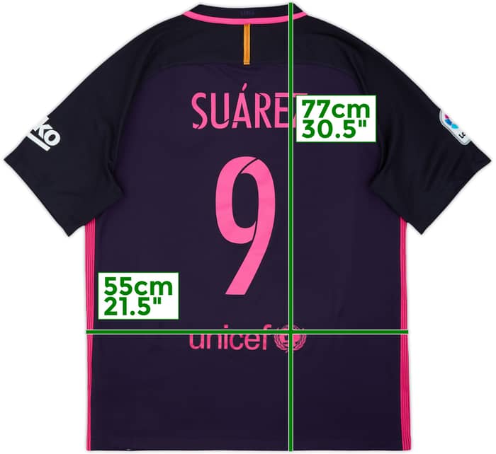 2016-17 Barcelona Away Shirt Suarez #9 - 6/10 - (L)