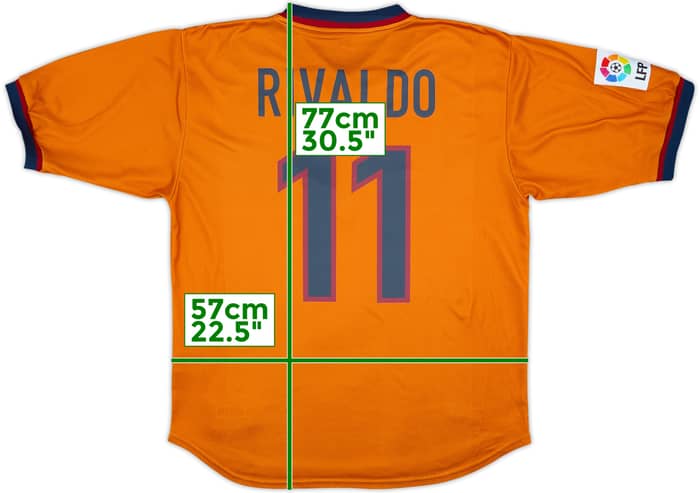 1998-00 Barcelona Away Shirt Rivaldo #11 - 8/10 - (L)