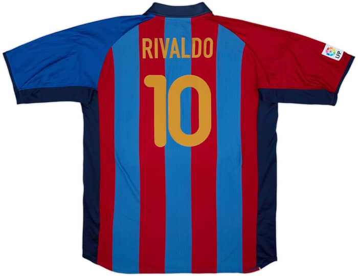2001-02 Barcelona Home Shirt Rivaldo #10 - 6/10 - (XXL)