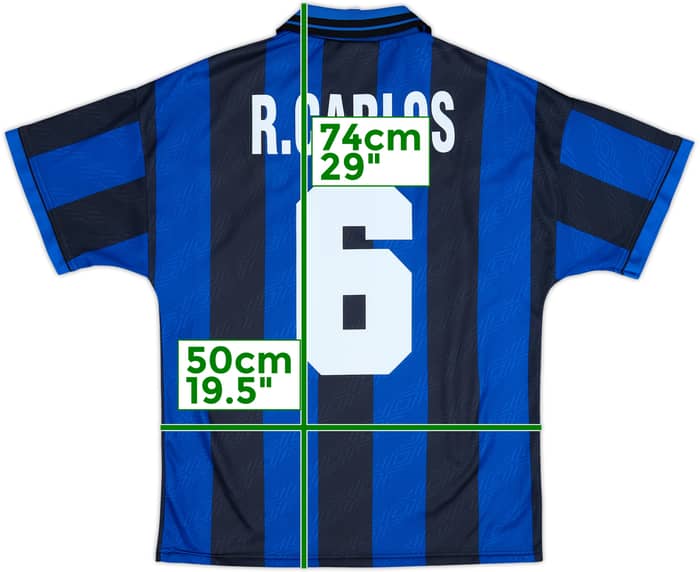 1995-96 Inter Milan Home Shirt R.Carlos #6 - 8/10 - (M)