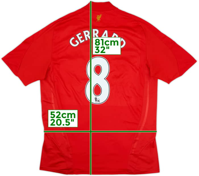 2008-10 Liverpool Camiseta Local Gerrard #8 - 6/10 - (L)