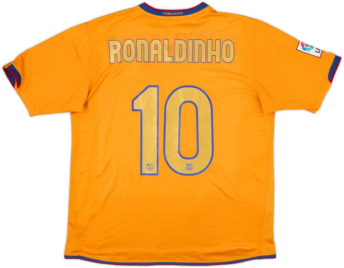 2006-08 Barcelona Away Shirt Ronaldinho #10 - 5/10 - (XL)