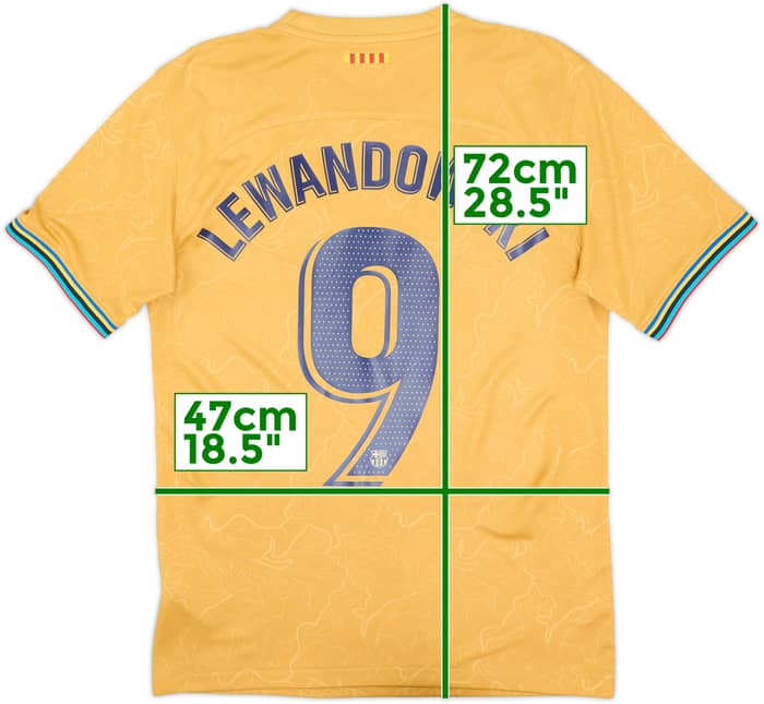 2022-23 Barcelona Camiseta de visitante Lewandowski #9 - 9/10 - (S)