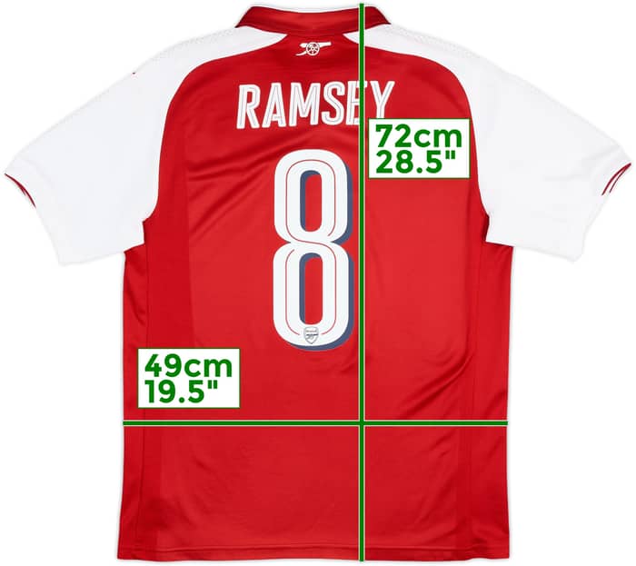 2017-18 Arsenal Home Shirt Ramsey #8 - 8/10 - (M)