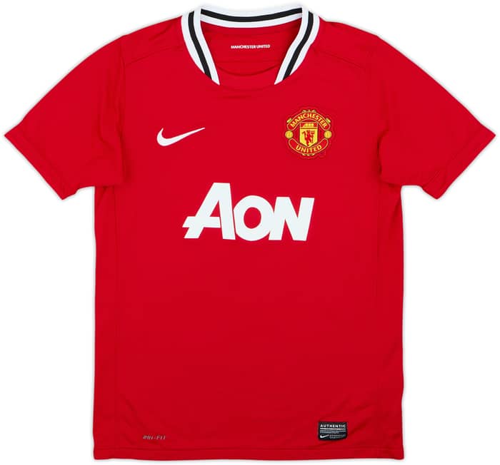 2011-12 Manchester United Home Shirt J.S.Park #13 - 7/10 - (11-12 Years)