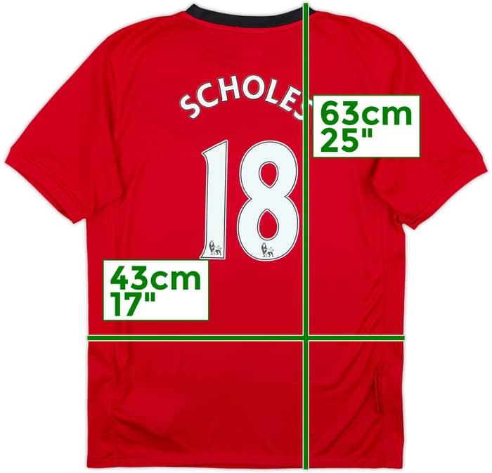 2009-10 Manchester United Home Shirt Scholes #18 - 6/10 - (12-13 Years)