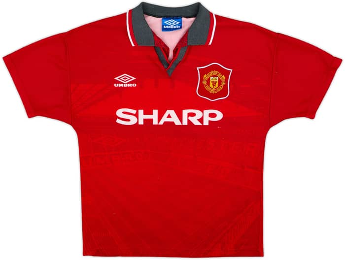 1994-96 Manchester United Home Shirt Beckham #24 - 6/10 - (15-16 Years)