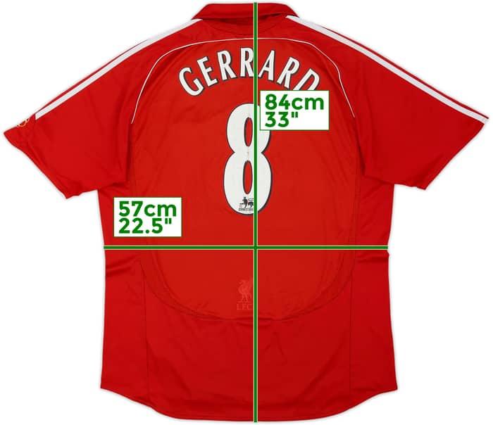 2006-08 Liverpool Home Shirt Gerrard #8 - 5/10 - (XL)