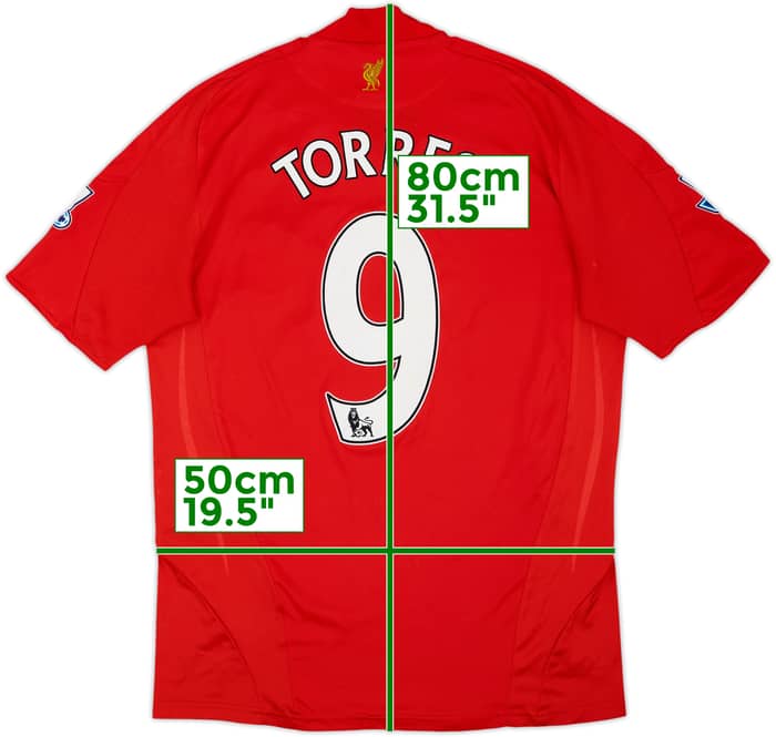 2008-10 Liverpool Camiseta de local Torres #9 - 6/10 - (M)
