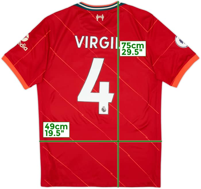 2021-22 Liverpool Home Shirt Virgil #4 - 8/10 - (M)