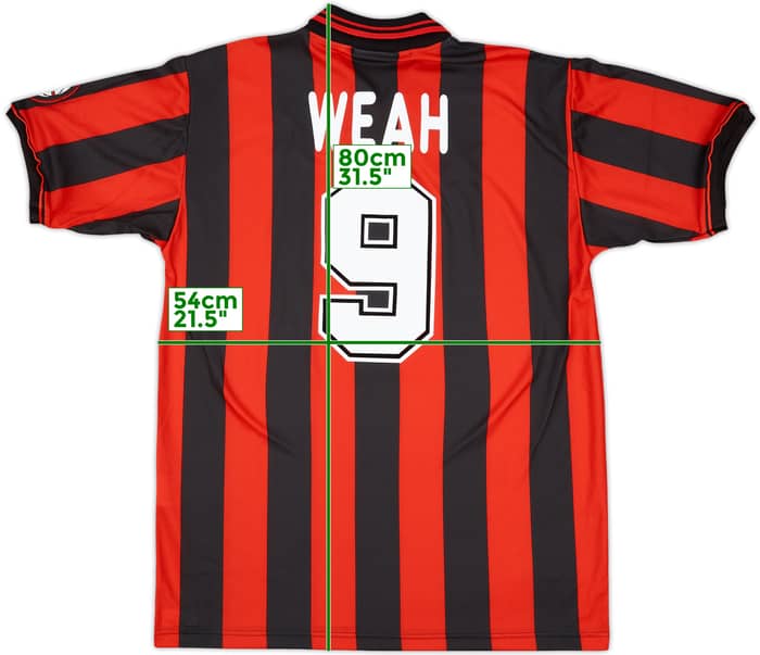 1996-97 AC Milan Home Shirt Weah #9 (L)