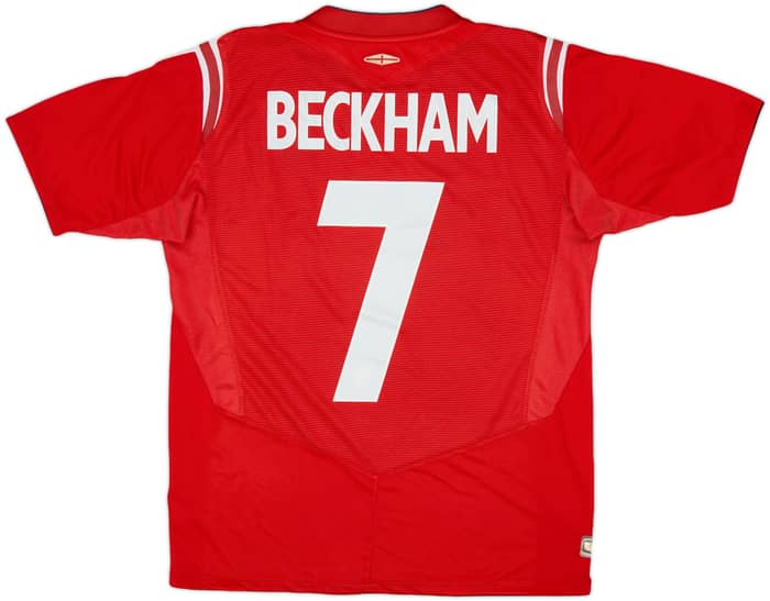 2004-06 England Away Shirt Beckham #7 - 8/10 - (S)