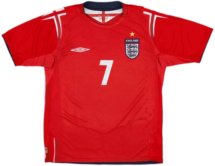 2004-06 England Away Shirt Beckham #7 - 8/10 - (S)