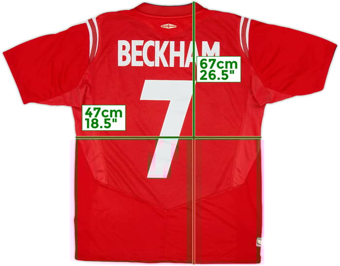 2004-06 England Away Shirt Beckham #7 - 8/10 - (S)