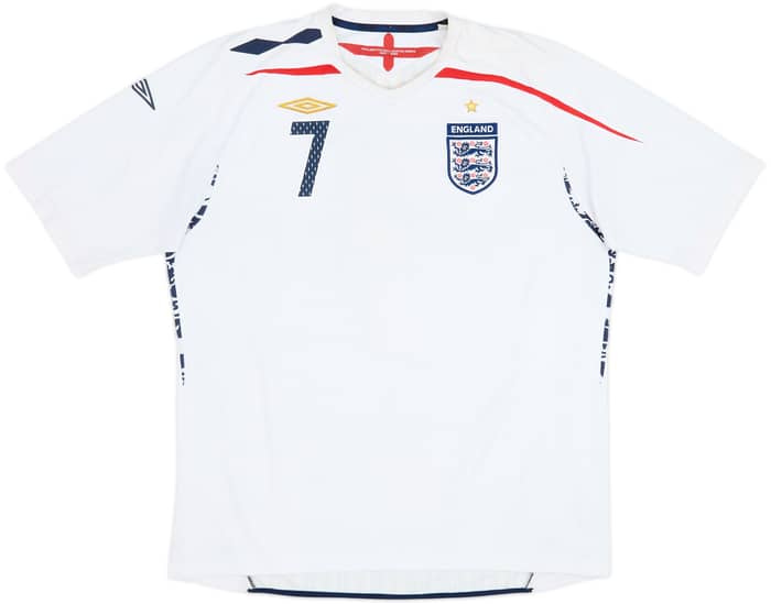 2007-09 England Home Shirt Beckham #7 - 6/10 - (XXL)