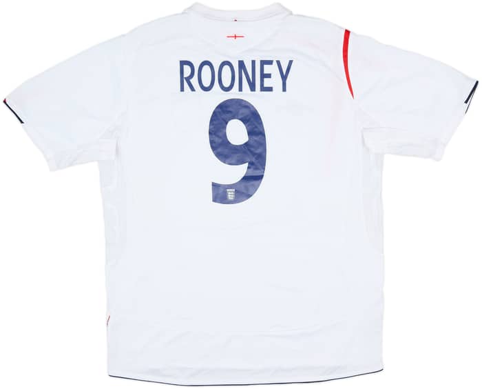 2005-07 England Home Shirt Rooney #9 - 7/10 - (XL)