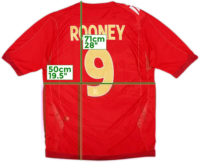 2006-08 England Away Shirt Rooney #9 - 8/10 - (M)