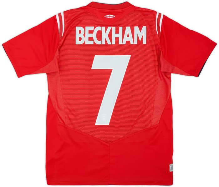 2004-06 England Away Shirt Beckham #7 - 8/10 - (XL.Boys)