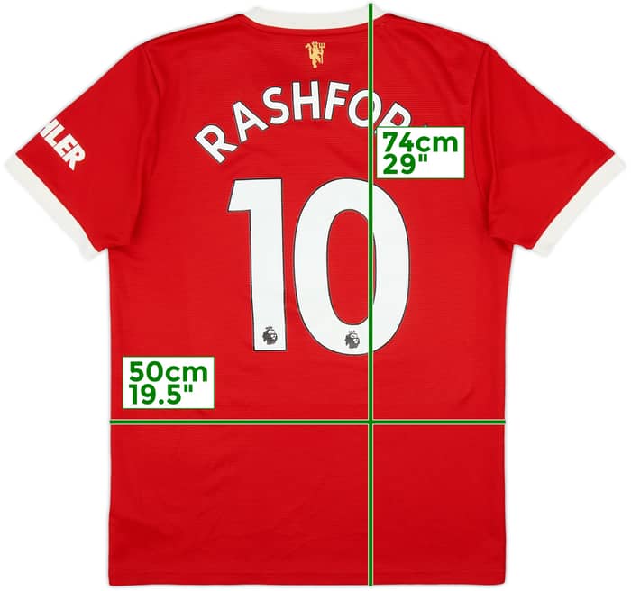 2021-22 Manchester United Home Shirt Rashford #10 - 8/10 - (M)