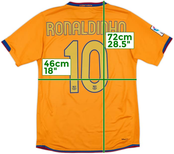 2006-08 Barcelona Away Shirt Ronaldinho #10 - 9/10 - (S)