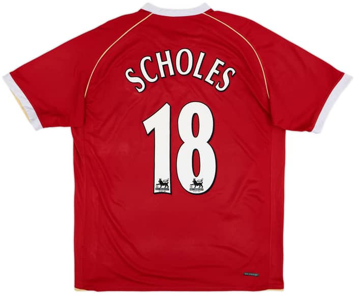 2006-07 Manchester United Home Shirt Scholes #18 - 7/10 - (XXL)