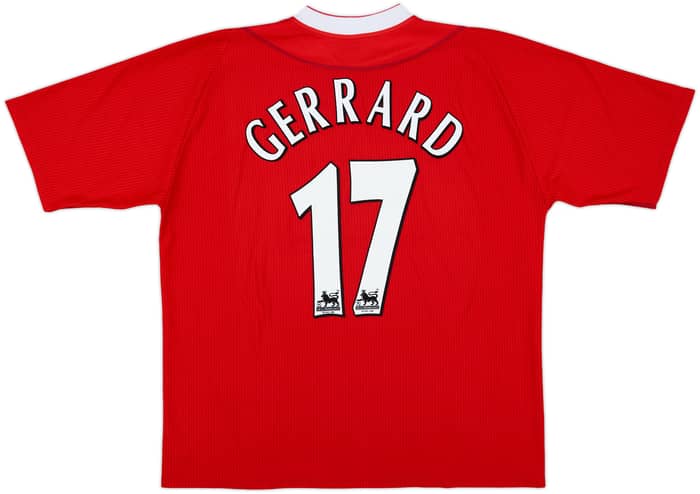 2002-04 Liverpool Home Shirt Gerrard #17 - 7/10 - (XL)