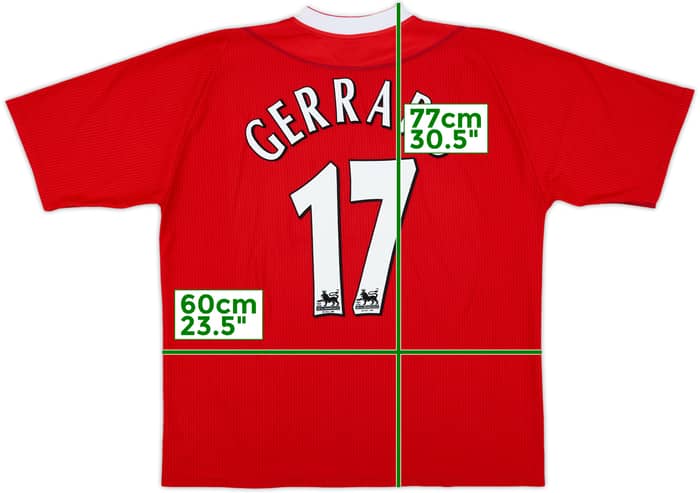 2002-04 Liverpool Home Shirt Gerrard #17 - 7/10 - (XL)