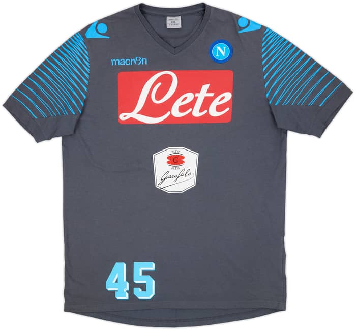 2014-15 Napoli Macron Player Issue Cotton Tee #45 - 7/10 - (XXL)