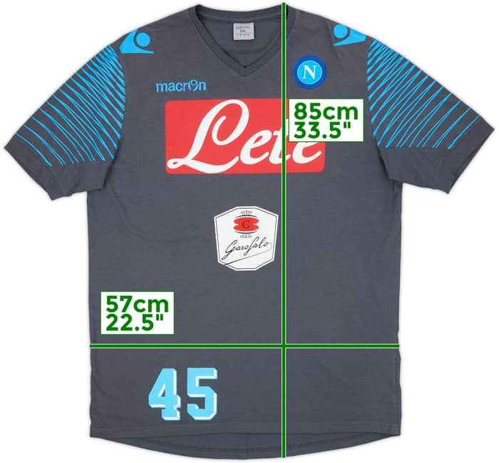 2014-15 Napoli Macron Player Issue Cotton Tee #45 - 7/10 - (XXL)