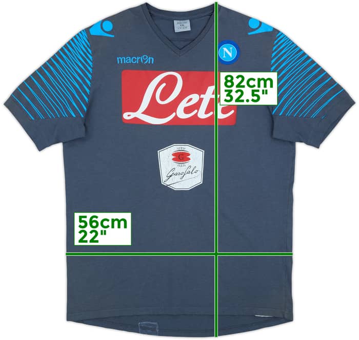 2014-15 Napoli Macron Cotton Tee - 7/10 - (XXL)