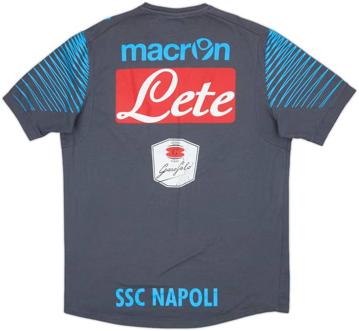 2014-15 Napoli Macron Staff Issue Cotton Tee A.G - 5/10 - (XL)