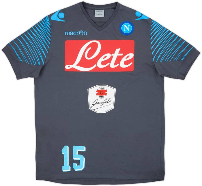 2014-15 Napoli Macron Player Issue Cotton Tee #15 - 7/10 - (L)