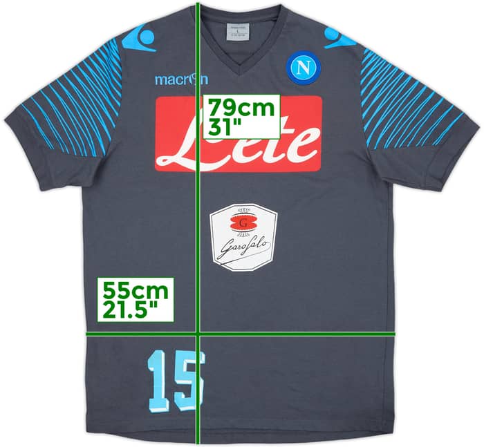 2014-15 Napoli Macron Player Issue Cotton Tee #15 - 7/10 - (L)