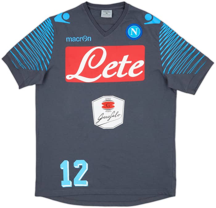 2014-15 Napoli Macron Player Issue Cotton Tee #12 - 8/10 - (M)