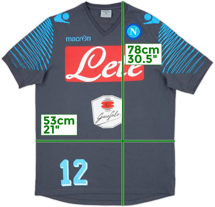 2014-15 Napoli Macron Player Issue Cotton Tee #12 - 8/10 - (M)