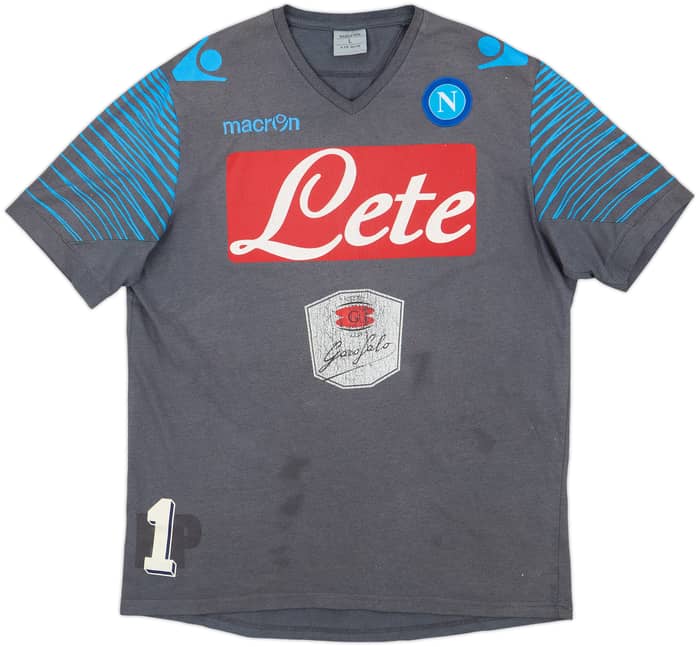 2014-15 Napoli Macron Player Issue Cotton Tee #1 - 4/10 - (L)