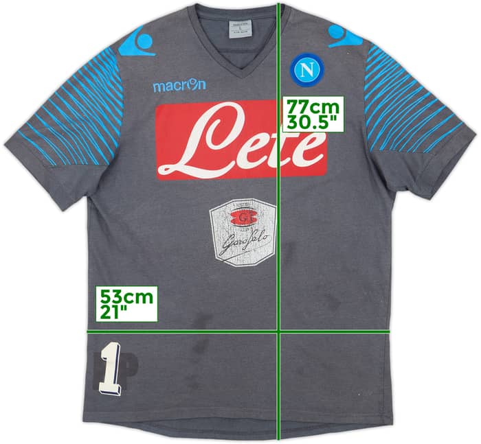 2014-15 Napoli Macron Player Issue Cotton Tee #1 - 4/10 - (L)
