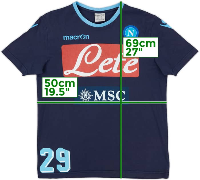 2013-14 Napoli Macron Player Issue Cotton Tee #29 - 5/10 - (M)