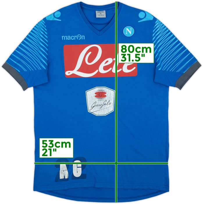 2014-15 Napoli Macron Staff Issue Cotton Tee AG - 4/10 - (XL)